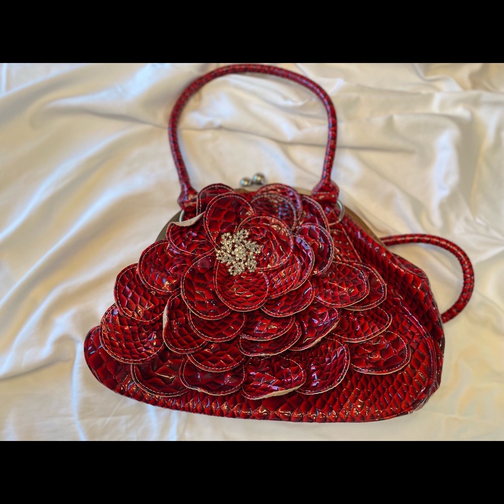 Large Red Patent Clutch Purse